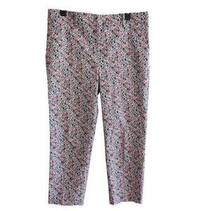 Loft Floral Cotton Blend The Riviera Slim Leg Pants Size 8